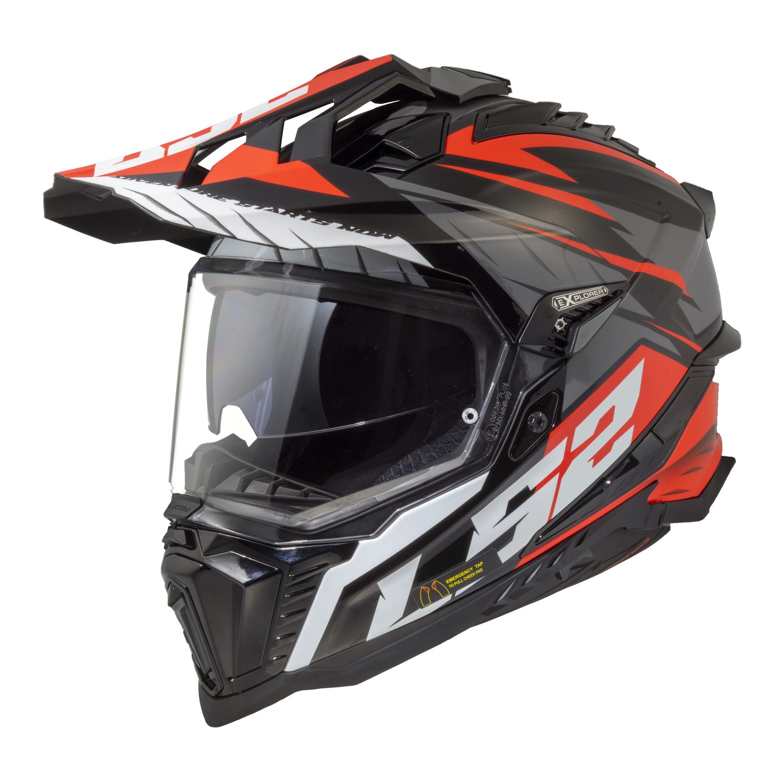 LS2 MX701 Explorer Spire Helmet - Black / Titanium / Red 06 – LS2