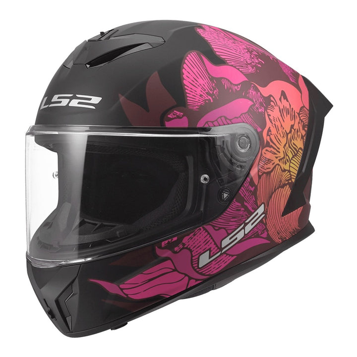LS2 FF820 Rapid III Popppies Helmet - Black / Pink