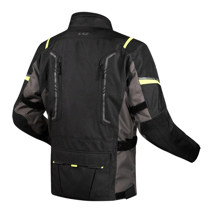 LS2 Narvik Men's Jacket - Grey / Black / Hi-Vis Yellow