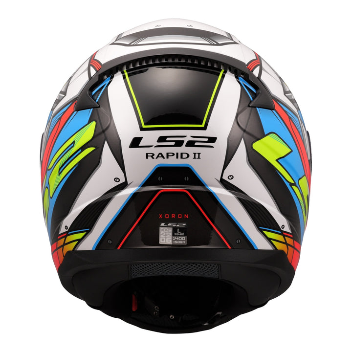 LS2 FF353 Rapid II XDron Helmet - White / Hi-Vis Orange / Blue