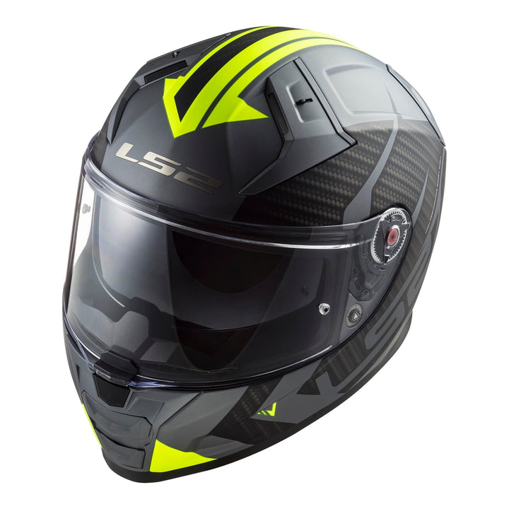 LS2 FF811 Vector II Splitter - Matte Titanium / Hi-Vis Yellow 06