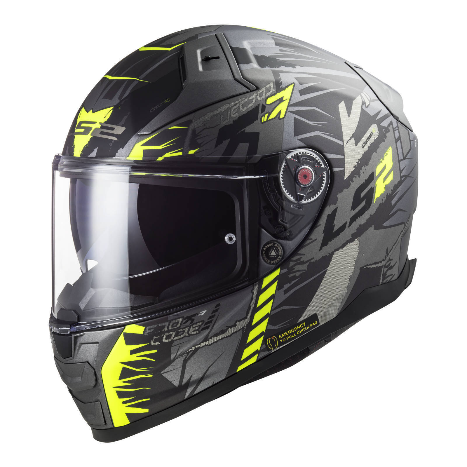 LS2 FF811 Vector II Techbot Helmet - Matte Titanium / Hi-Vis