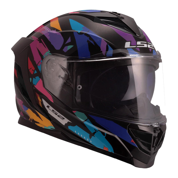 LS2 FF818 Storm III Kaos Helmet - Black / Purple / Blue