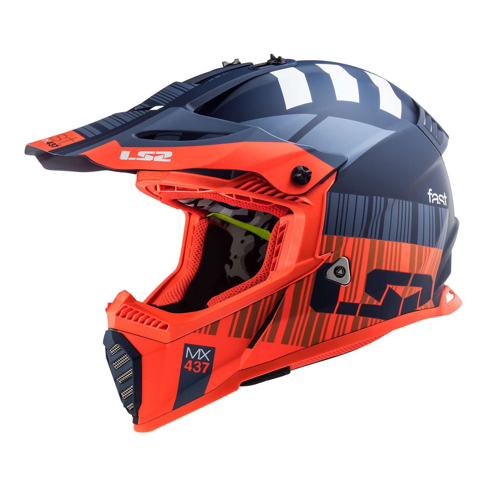 LS2 MX437 Fast Evo XCode Helmet Matte Blue Orange