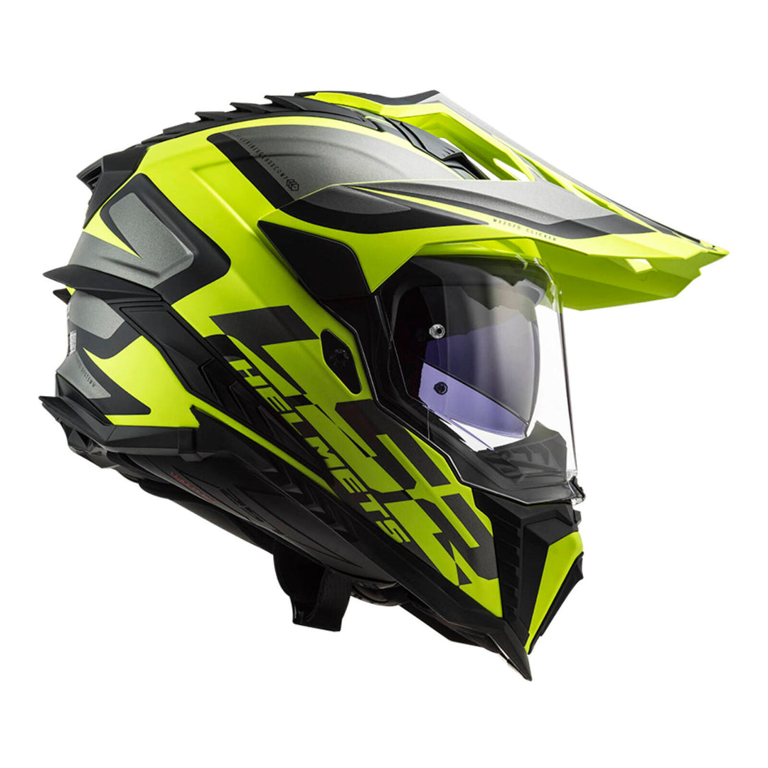 LS2 MX701 Explorer Alter Helmet - Matte Black / Hi-Vis Yellow 06