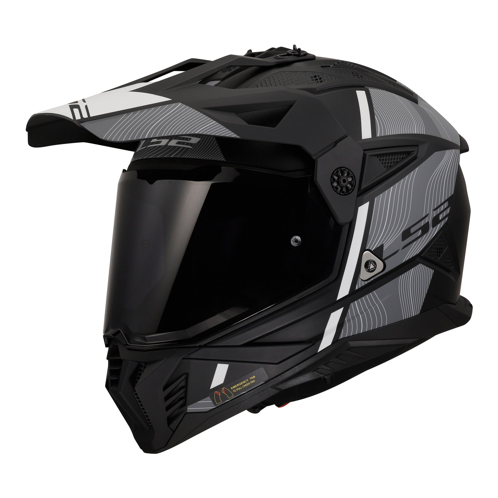 LS2 MX702 Pioneer II Hill Helmet - Matte Black / White 06 – LS2