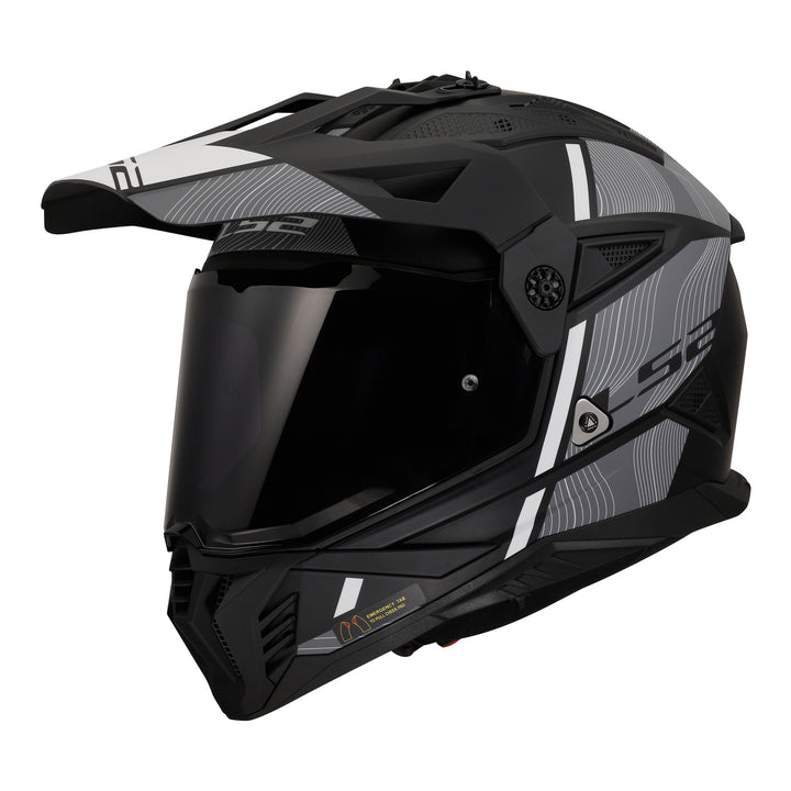 LS2 MX702 Pioneer II Hill Helmet - Matte Black / White 06
