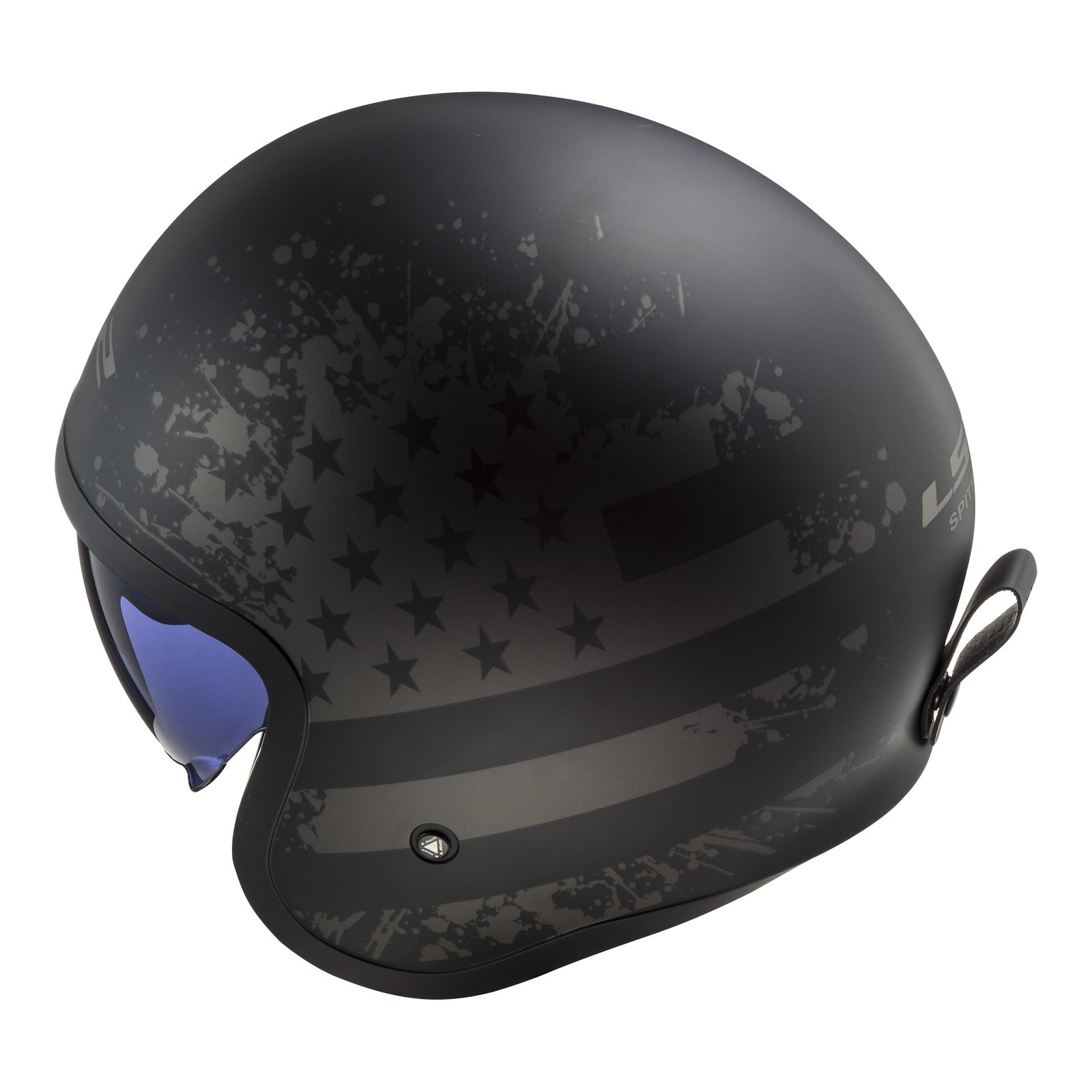 LS2 OF599 Spitfire II Flag Helmet - Matte Black 06 – LS2 Helmets
